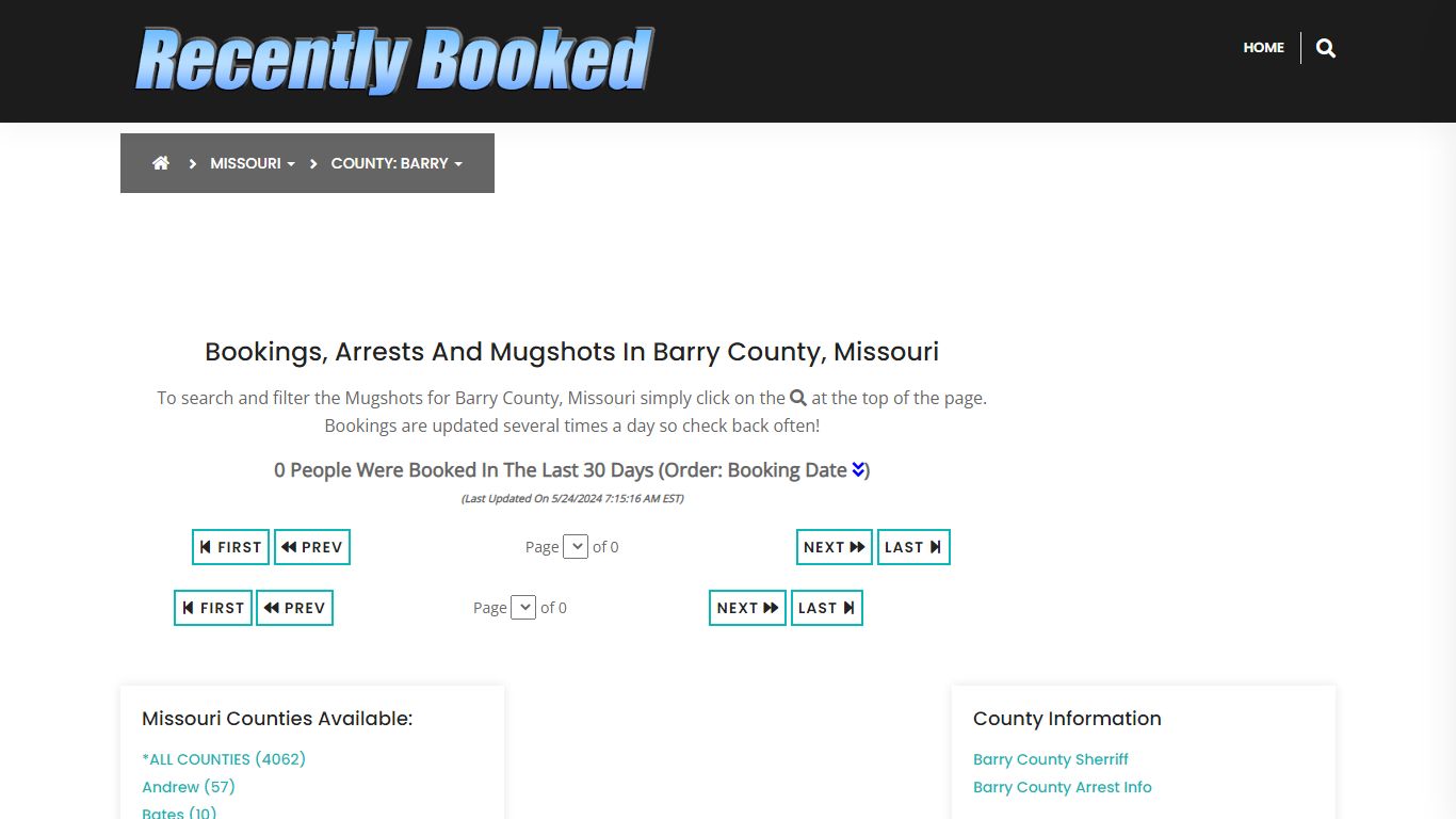 Bookings, Arrests and Mugshots in Barry County, Missouri - Recently Booked