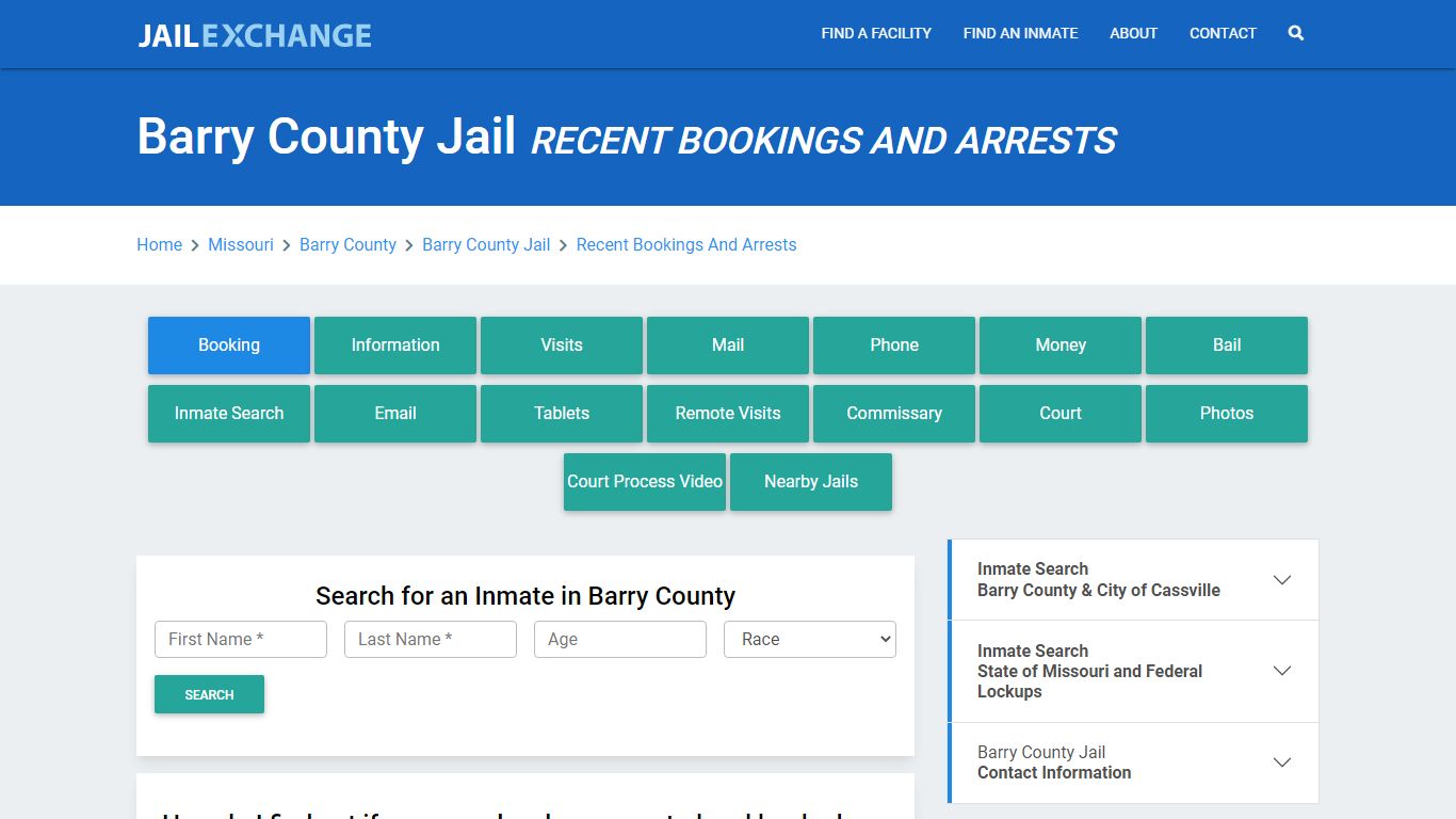 Barry County Jail MO Recent Arrests and Bookings - Jail Exchange